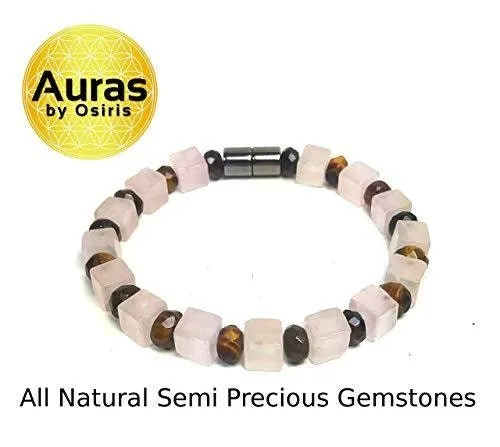 Handmade Rose Quartz - Tiger Eye Bead Bracelet For Women - Empath Protection Bracelet For Children