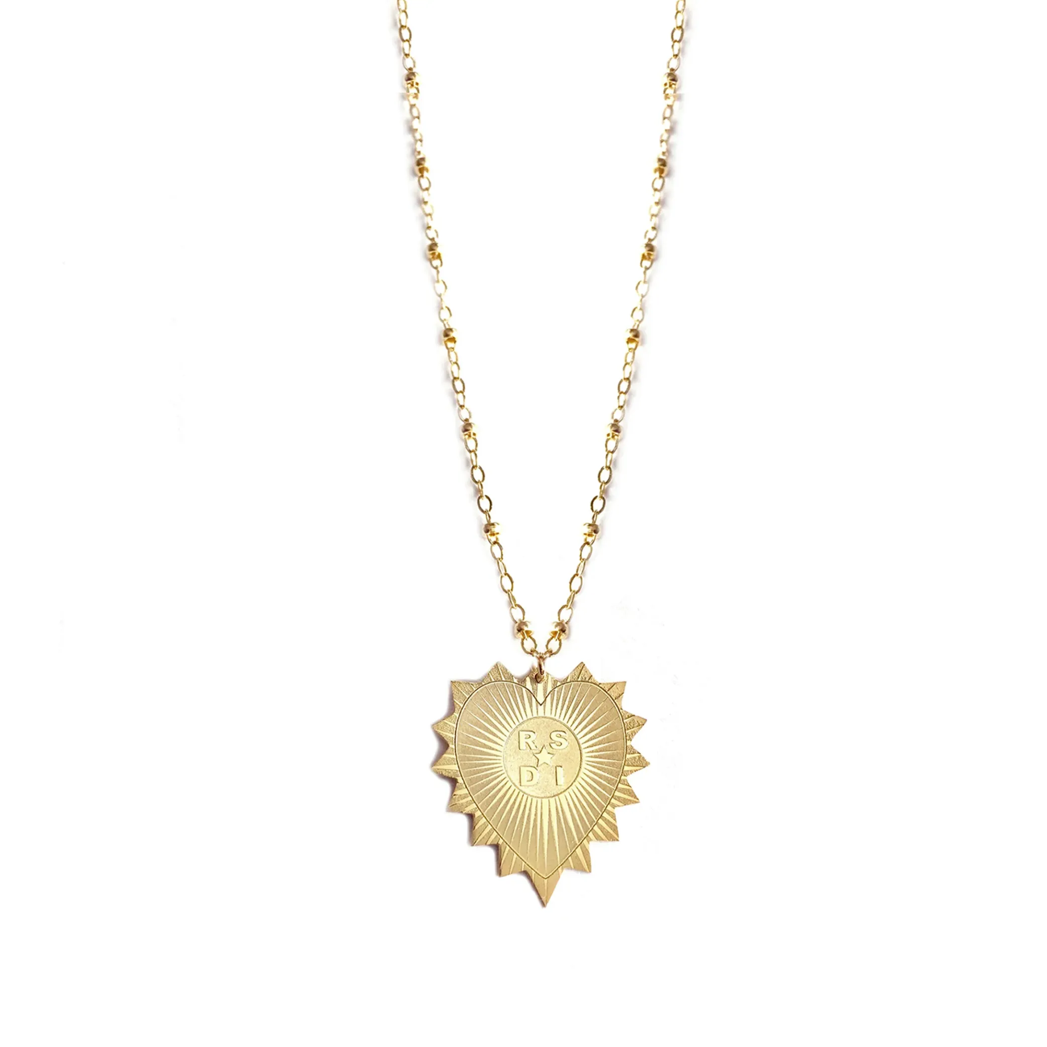 Heart Medallion Initials Necklace