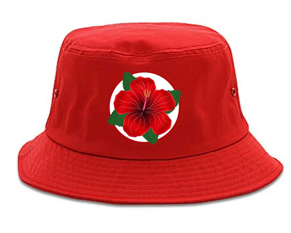 Hibiscus Flower Chest Mens Bucket Hat