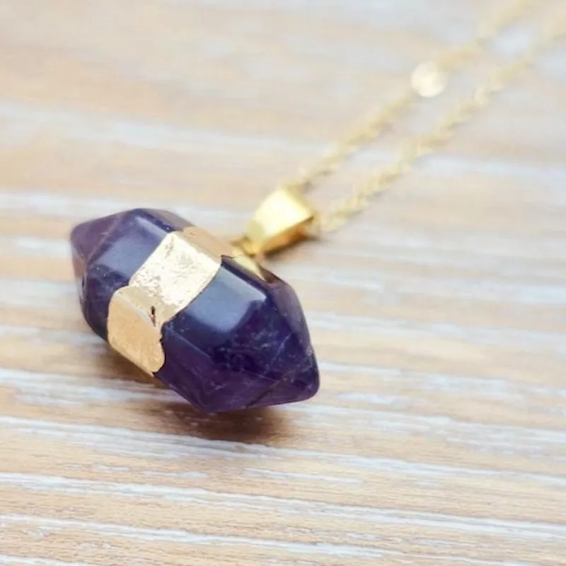 Horizontal Double Point Crystal Necklace