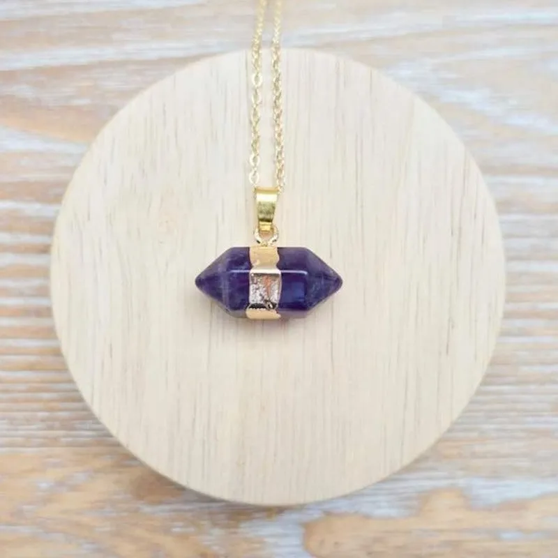 Horizontal Double Point Crystal Necklace