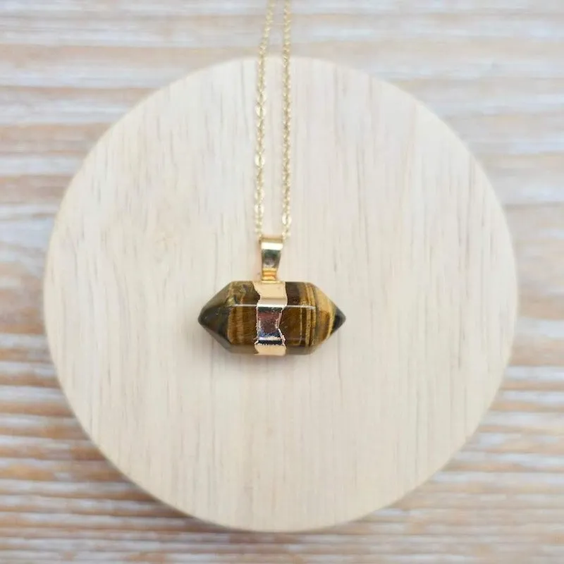 Horizontal Double Point Crystal Necklace