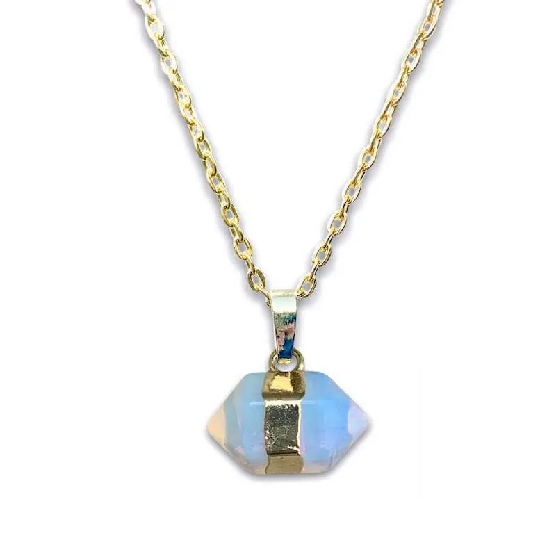 Horizontal Double Point Crystal Necklace