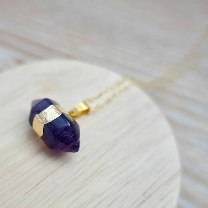Horizontal Double Point Crystal Necklace