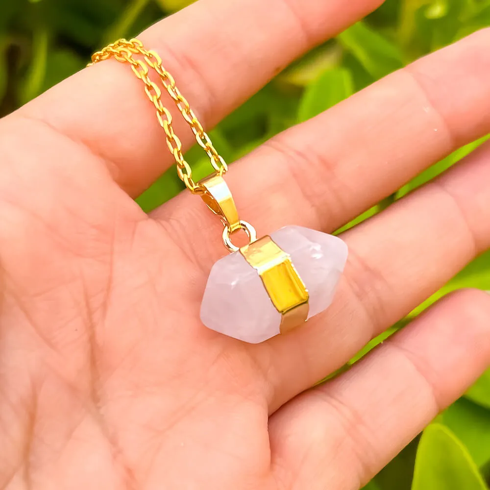 Horizontal Double Point Crystal Necklace