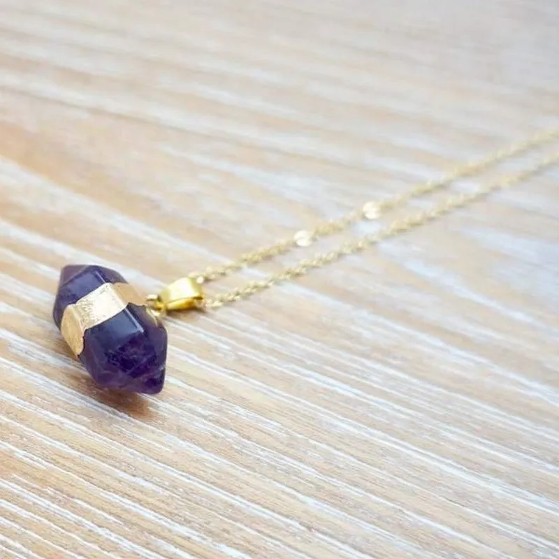 Horizontal Double Point Crystal Necklace