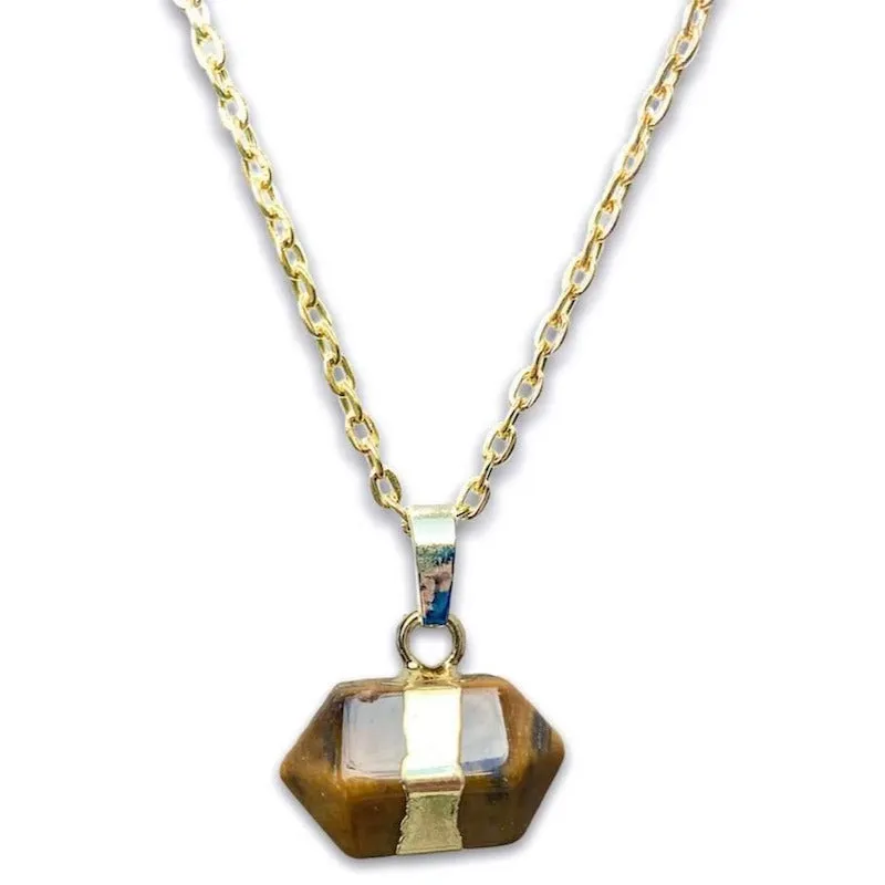 Horizontal Double Point Crystal Necklace