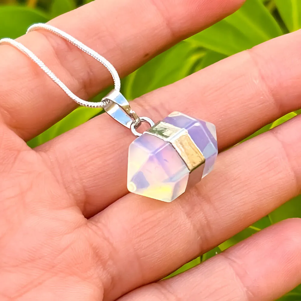 Horizontal Double Point Crystal Necklace