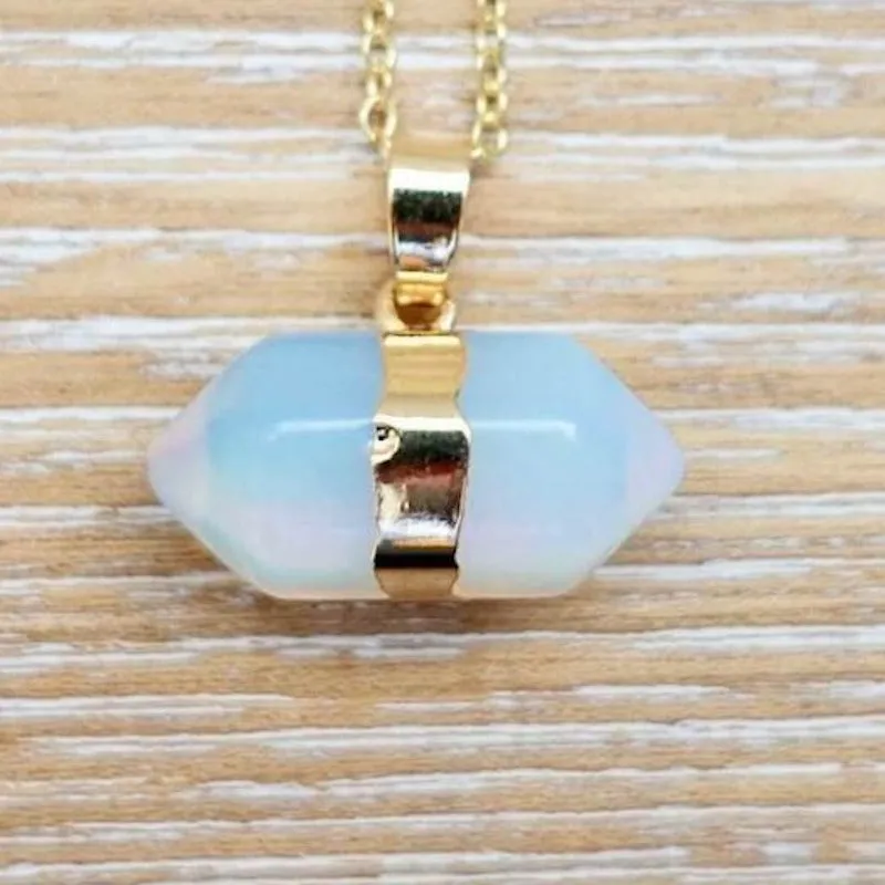 Horizontal Double Point Crystal Necklace