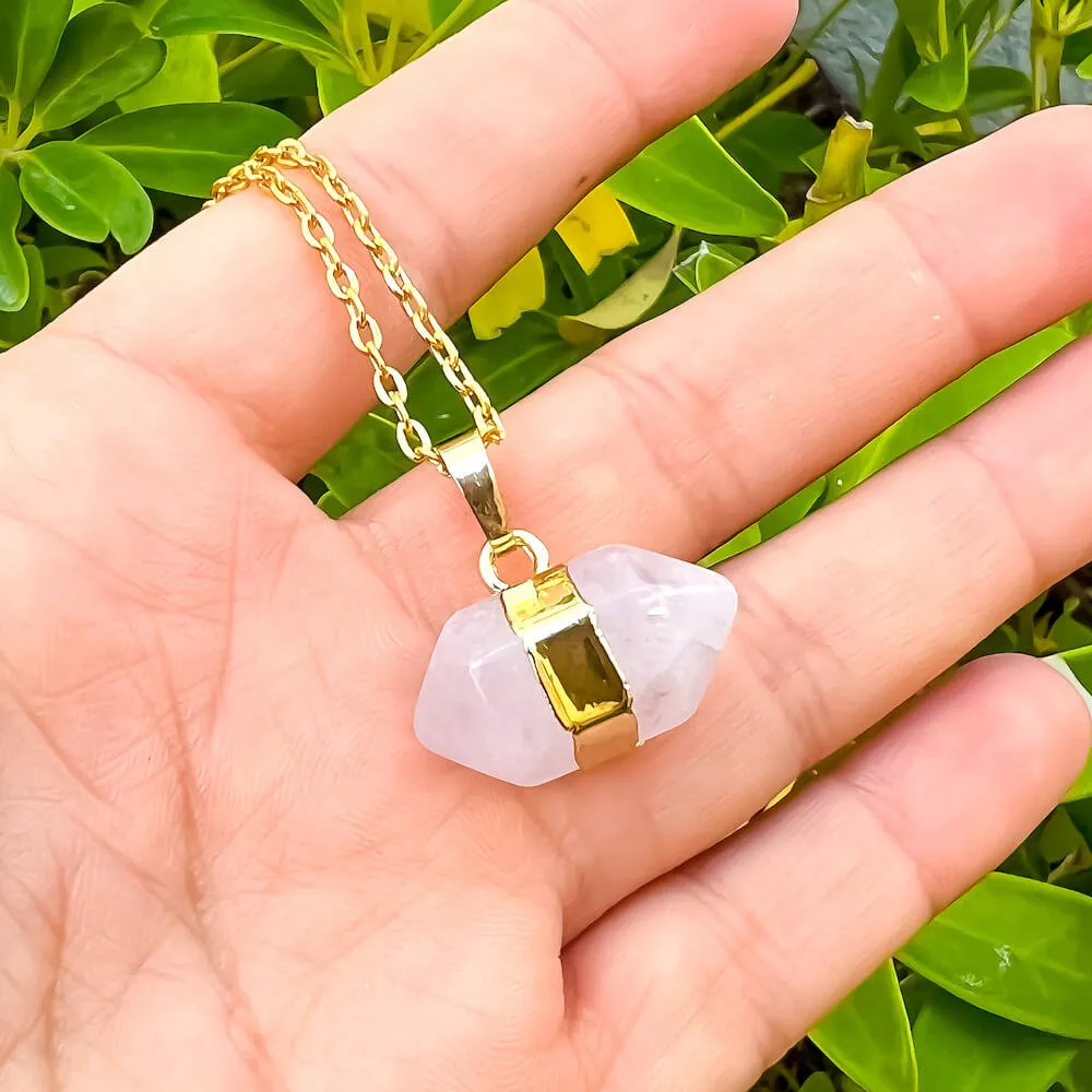Horizontal Double Point Crystal Necklace