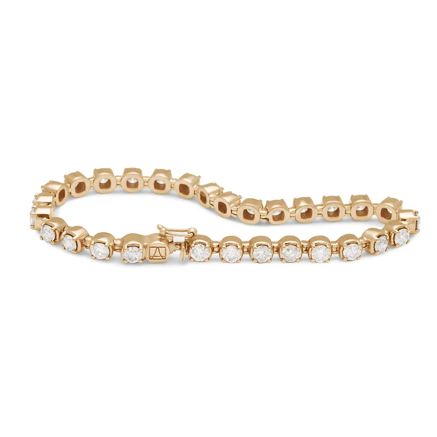 Ingot Eternity Bracelet - Yellow Gold & Lab White Diamond (5.00ct)