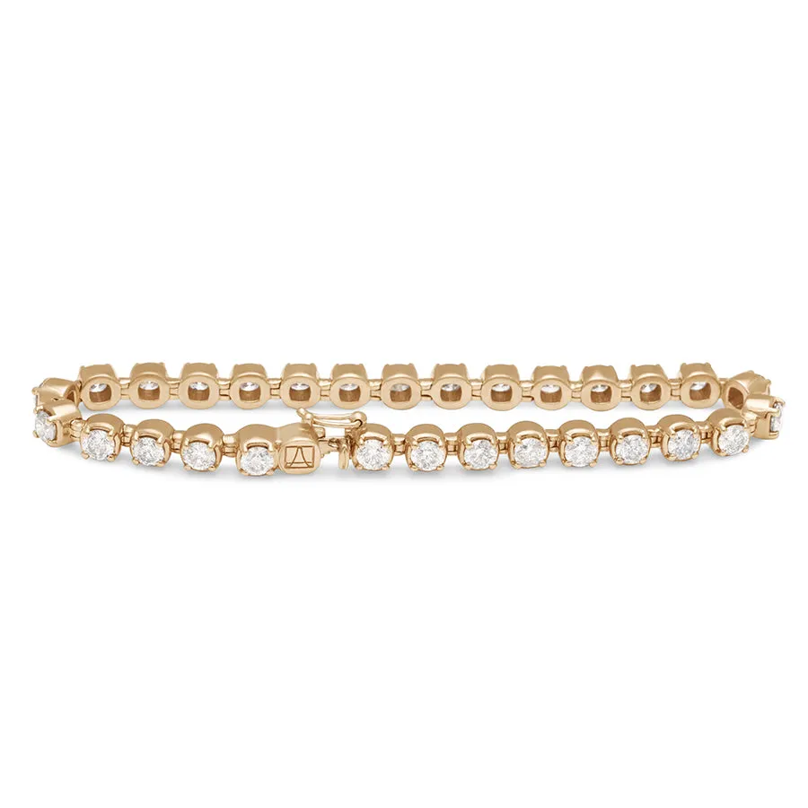 Ingot Eternity Bracelet - Yellow Gold & Lab White Diamond (5.00ct)