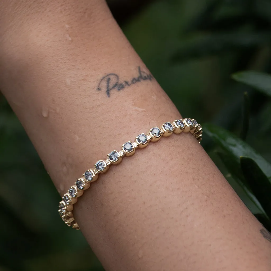 Ingot Eternity Bracelet - Yellow Gold & Lab White Diamond (5.00ct)