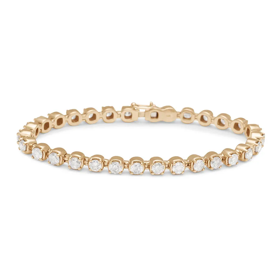 Ingot Eternity Bracelet - Yellow Gold & Lab White Diamond (5.00ct)