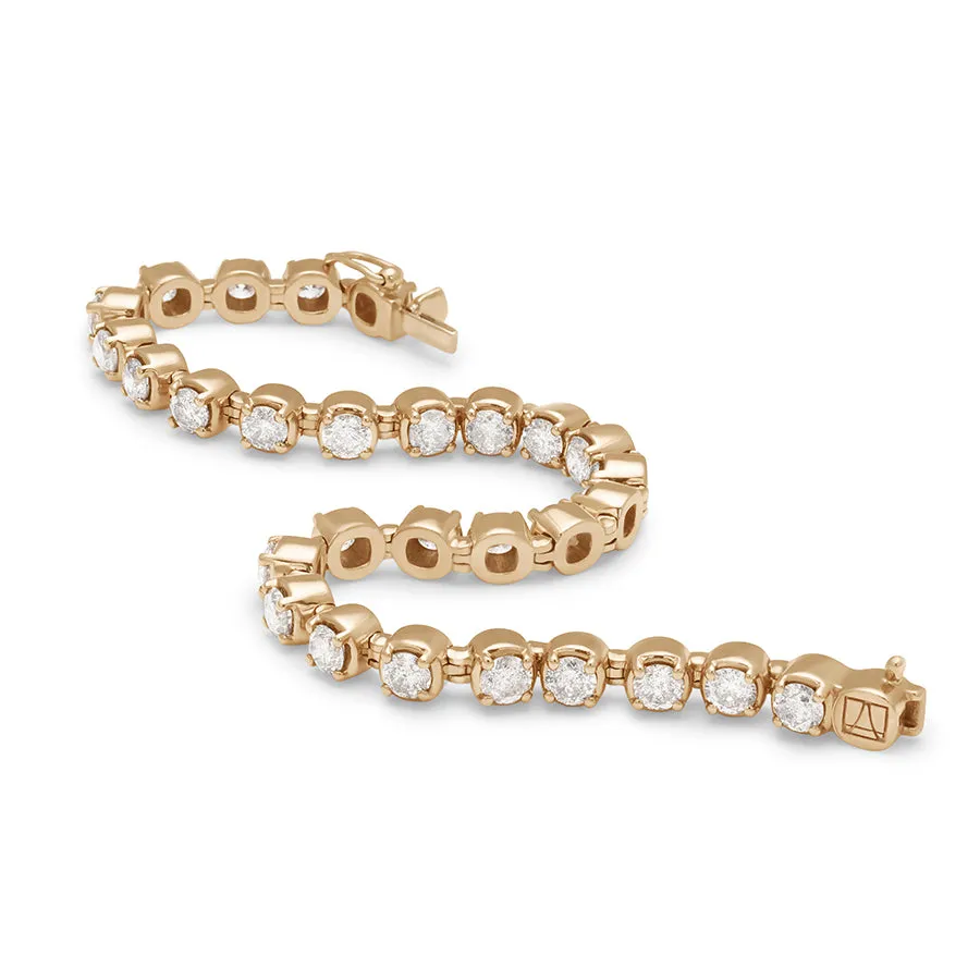 Ingot Eternity Bracelet - Yellow Gold & Lab White Diamond (5.00ct)