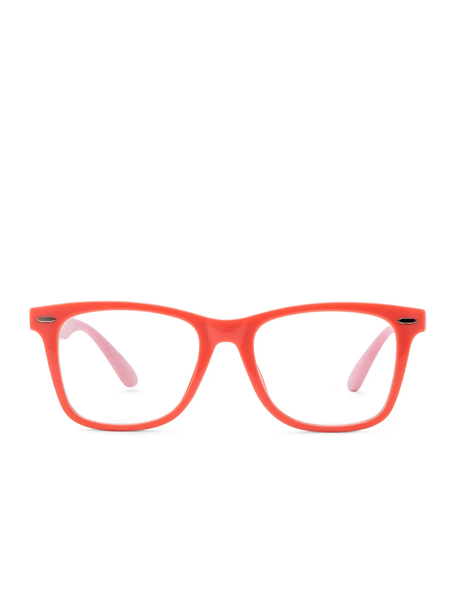 Intellilens | Zero Power Blue Cut Computer Glasses | Anti Glare, Lightweight & Blocks Harmful Rays | UV Protection Specs | For Boys & Girls | Pink| Wayfarer| Small