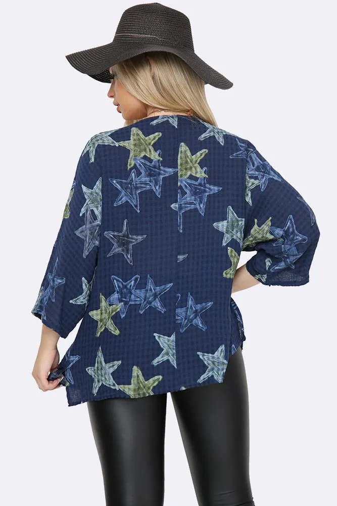 Italian Star Print Necklace Top