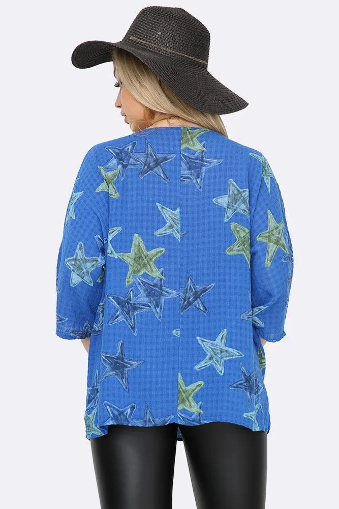 Italian Star Print Necklace Top