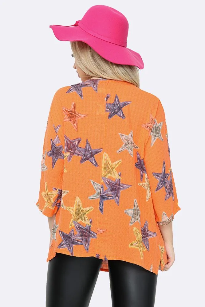 Italian Star Print Necklace Top