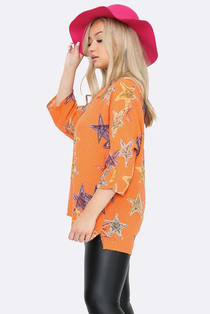 Italian Star Print Necklace Top