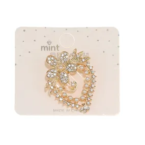 JAH46464-Rhinestone Flower Brooch