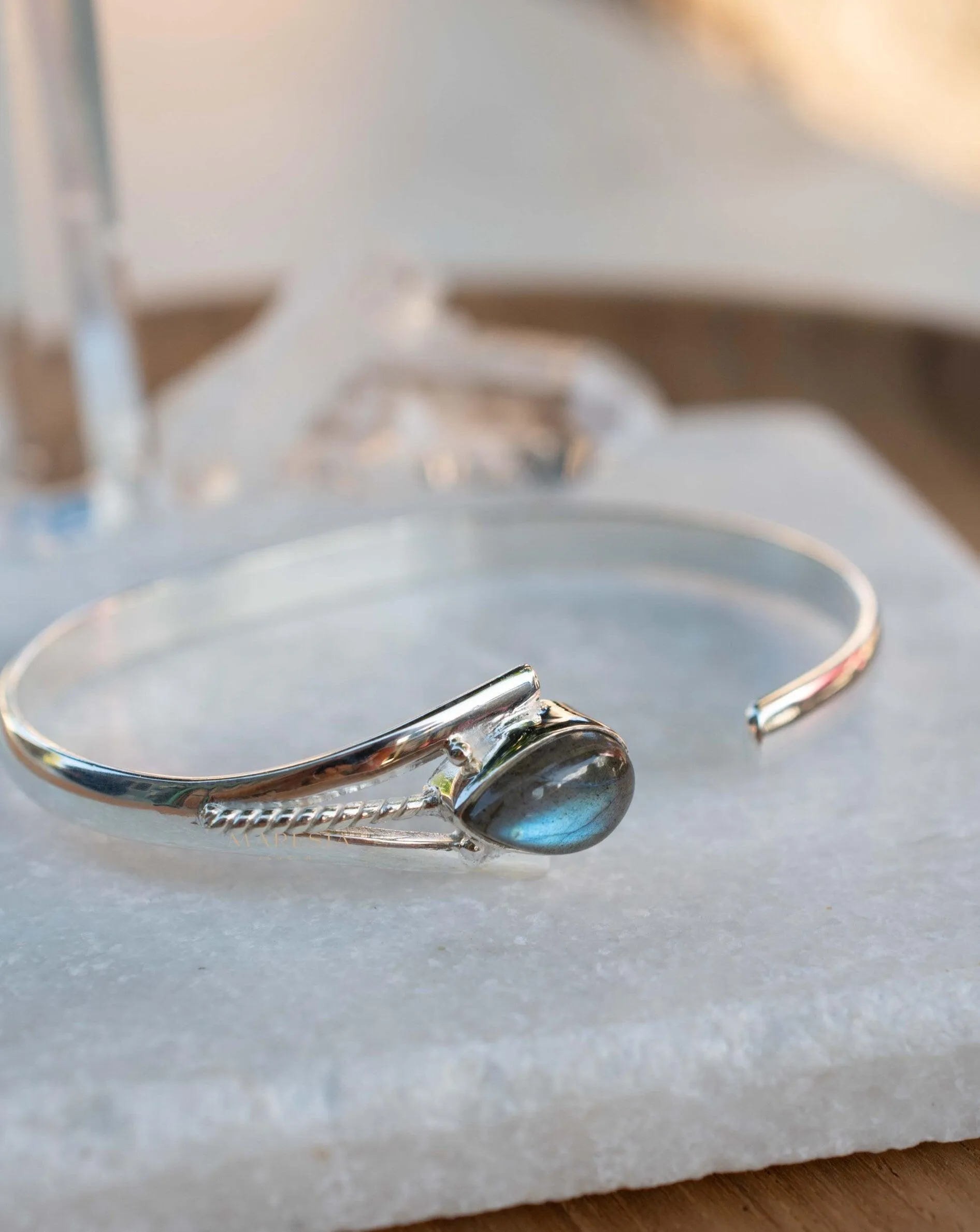 Labradorite Adjustable Bracelet ~ Sterling Silver 925 ~ MB061