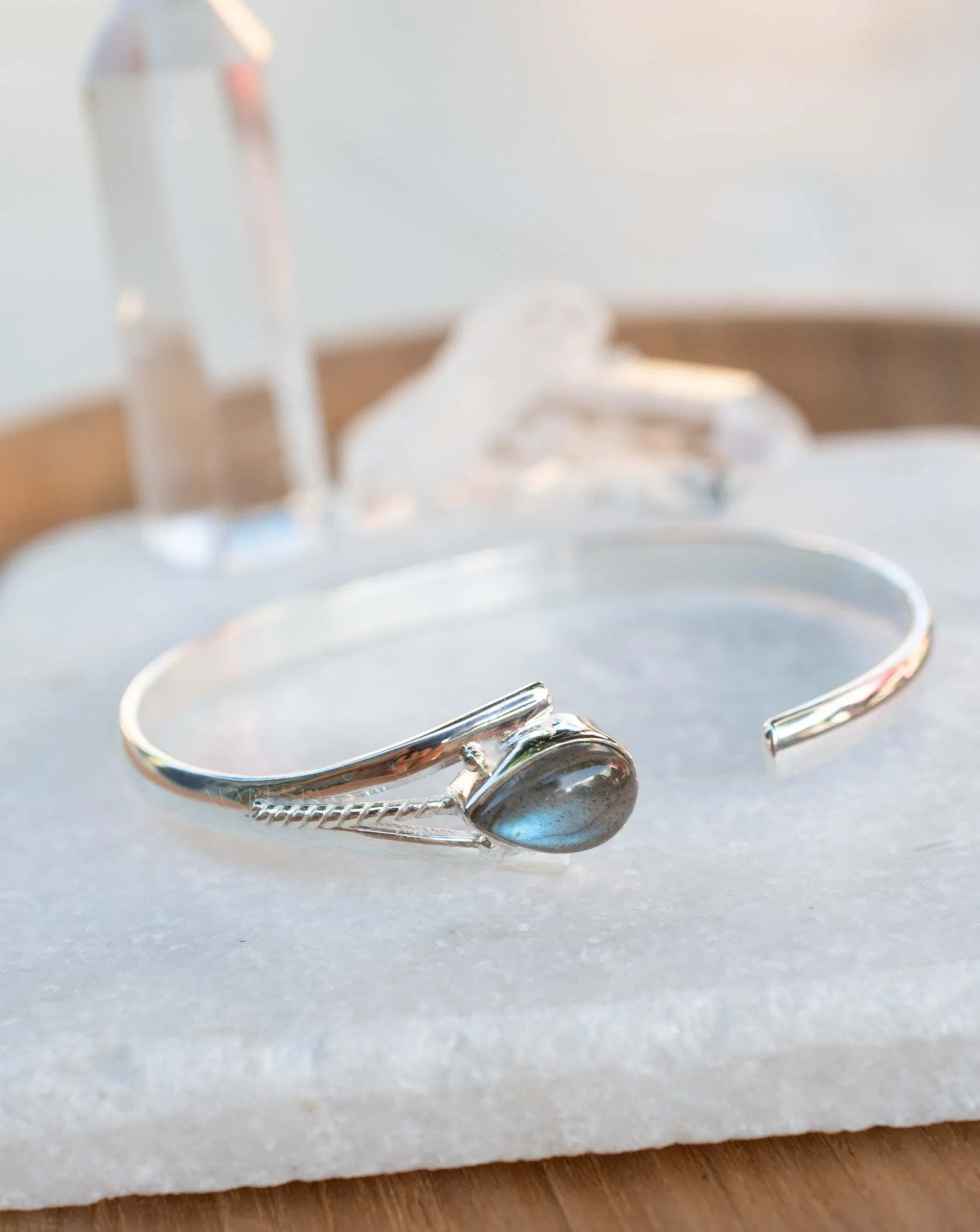 Labradorite Adjustable Bracelet ~ Sterling Silver 925 ~ MB061