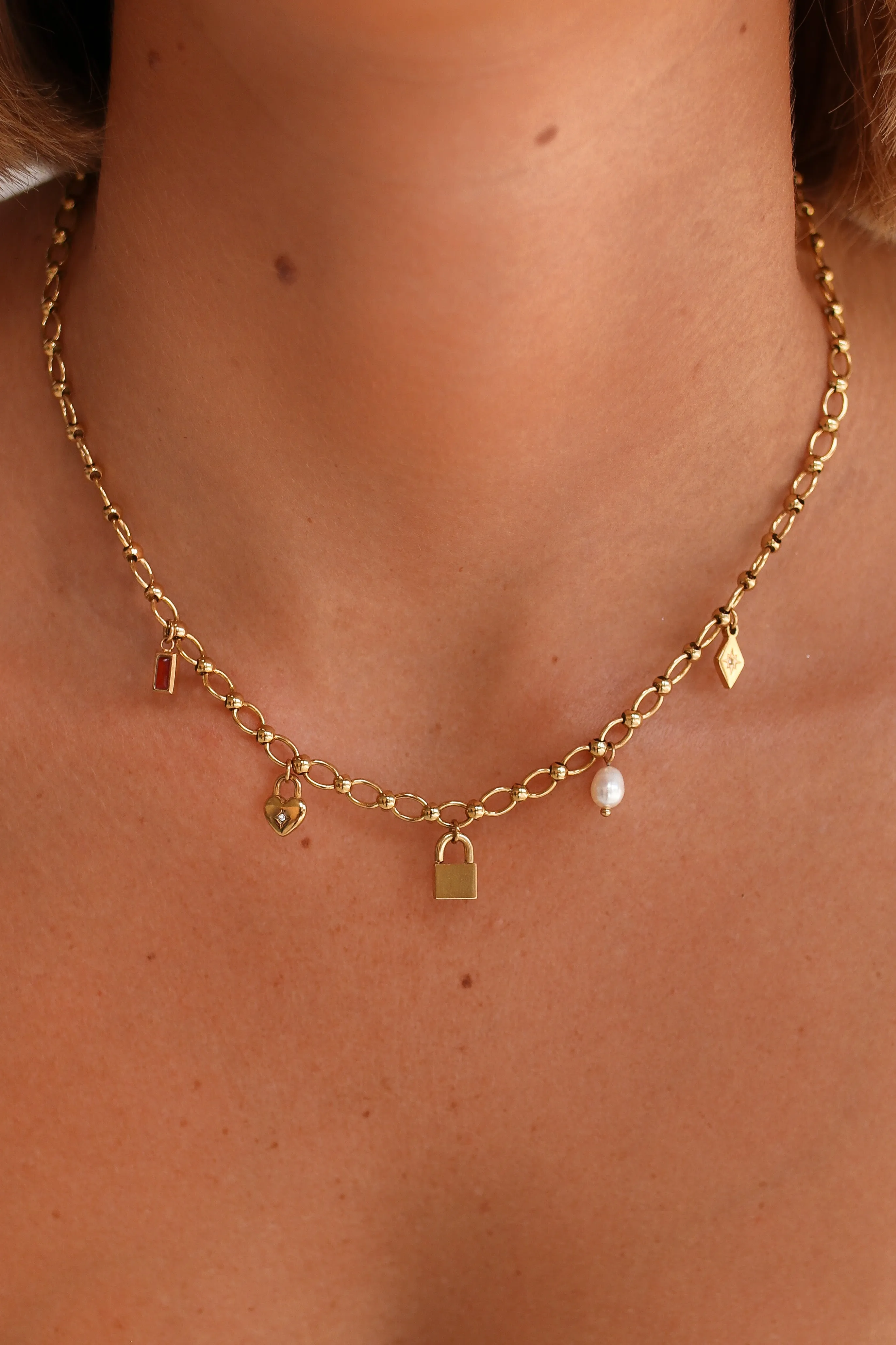 Lavinia - Stainless Steel Gold or Silver Charm Necklace
