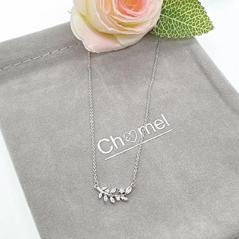 Leaf Cubic Zirconia Necklace
