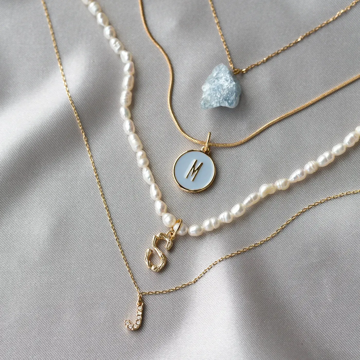 Letter in Snake Chain Necklace