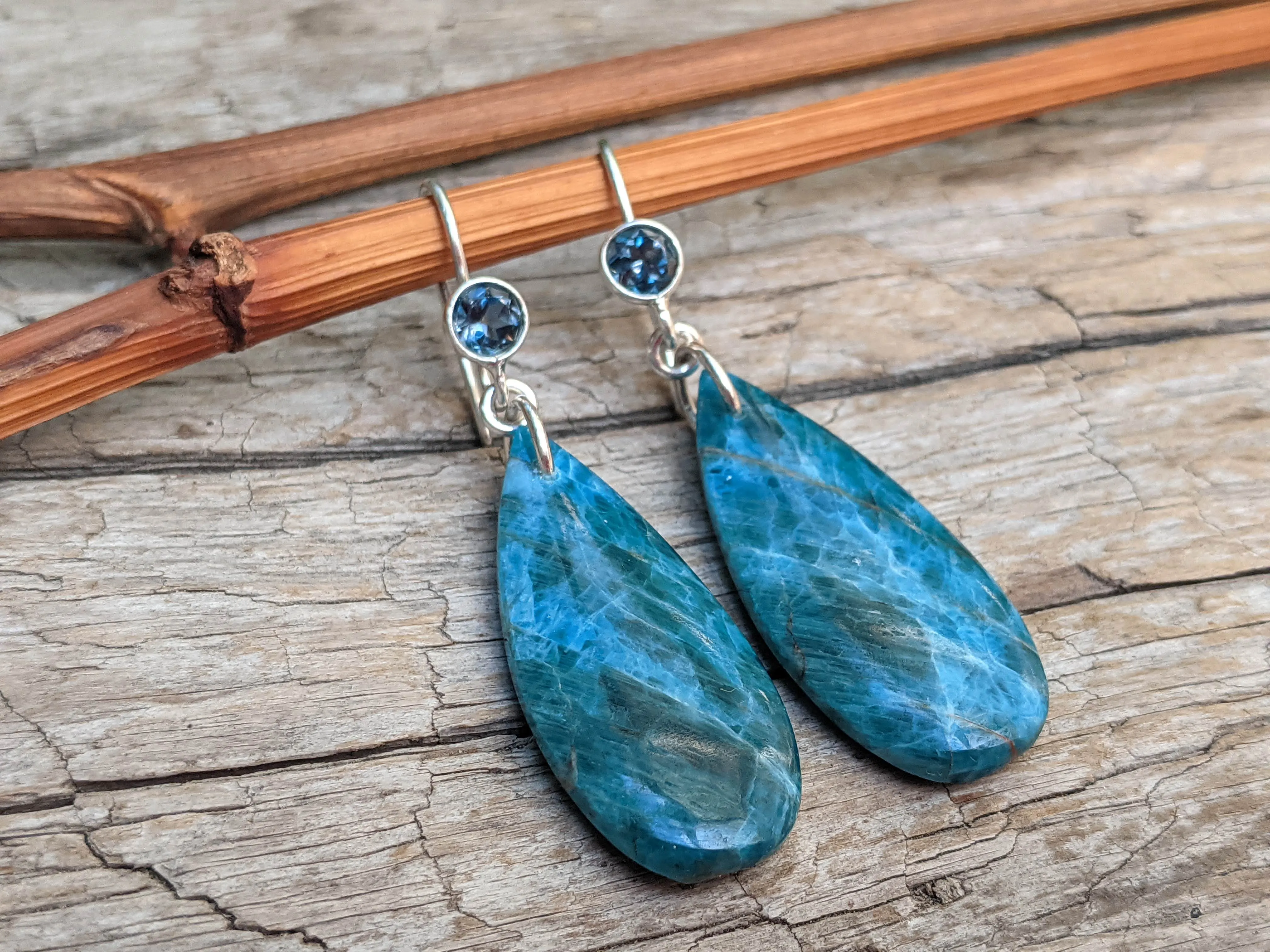 London Blue Topaz & Blue Apatite Earrings