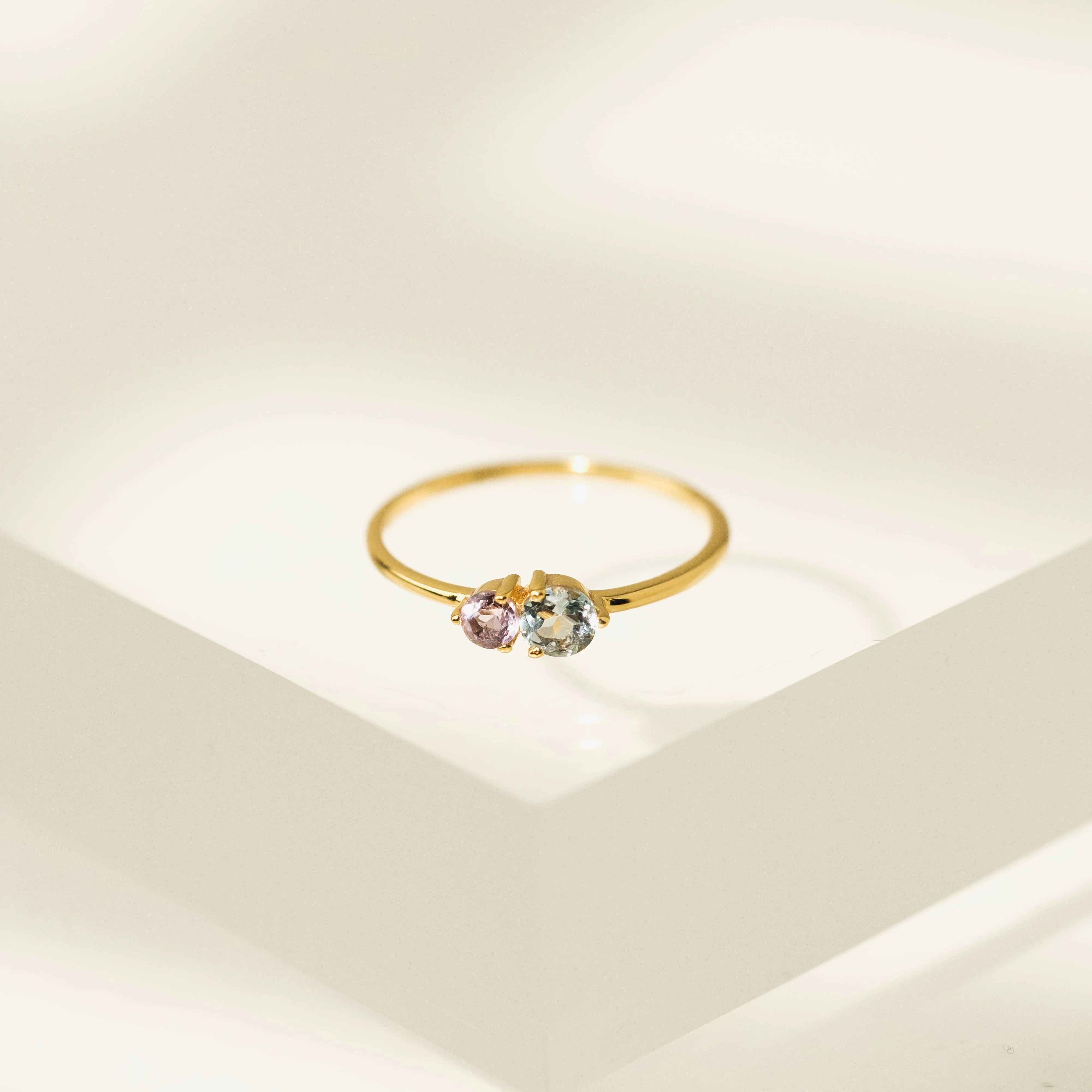 Luma Gemstone Ring Amethyst   Blue Topaz
