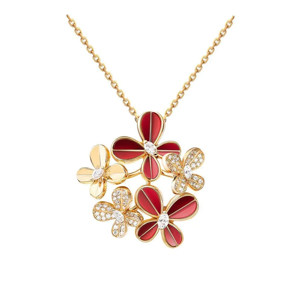 Marquise Butterfly Rose Gold Multi Necklace
