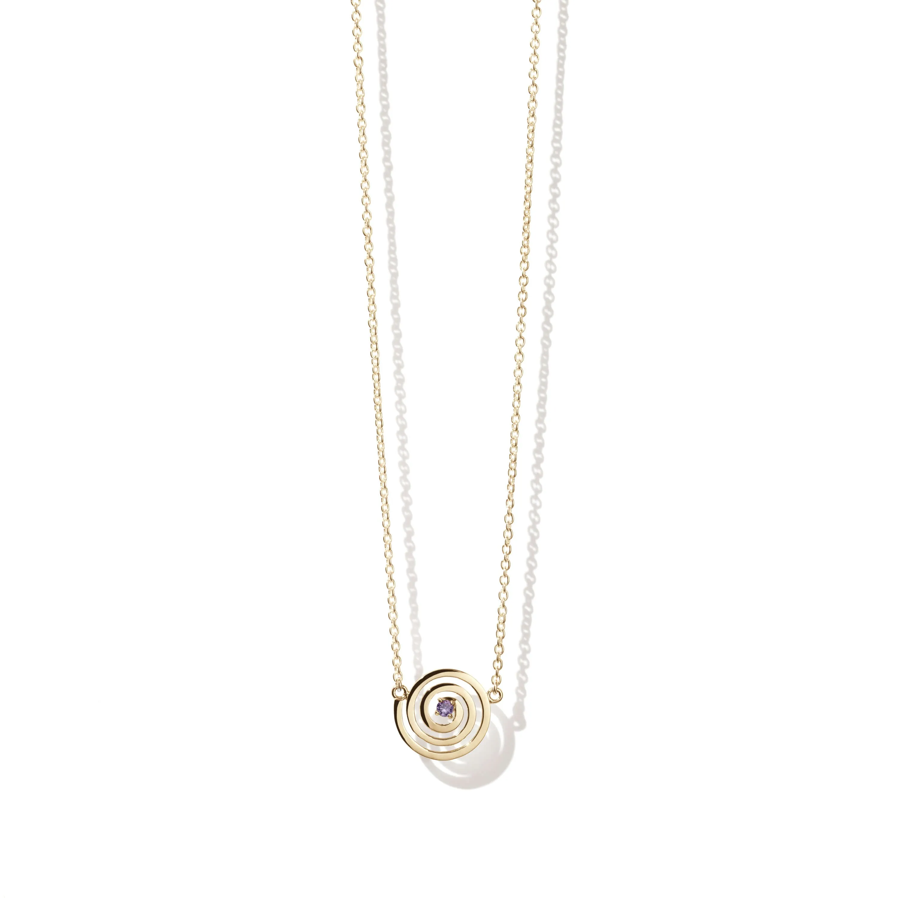 Meadowlark Amethyst Spiral Necklace - Gold Plated