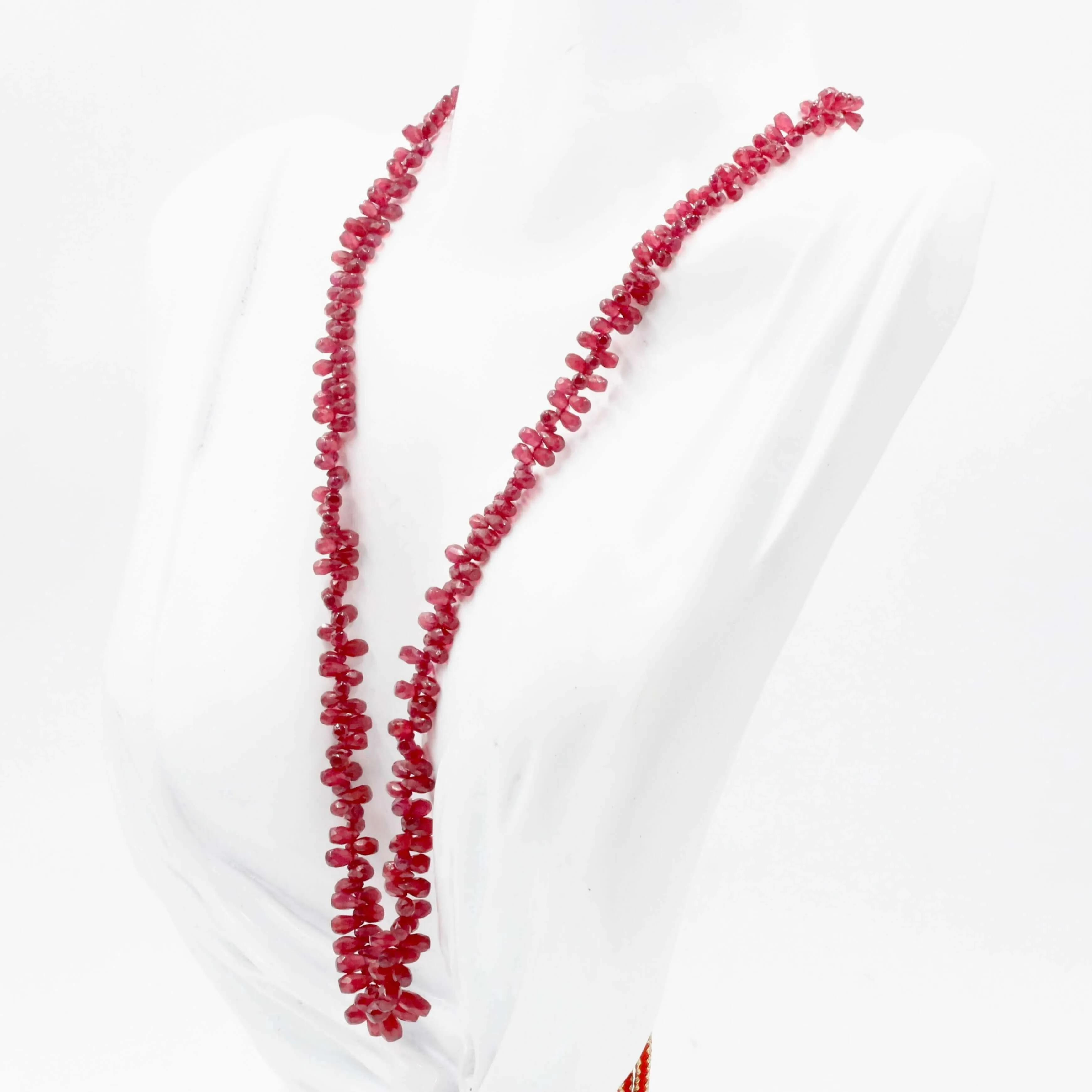 Natural Faceted Ruby Beaded Necklace Faceted Ruby Drops Real Ruby Beads Red Ruby Faceted Ruby Beaded Necklace Ruby Gemstone Necklace SKU: 6142969