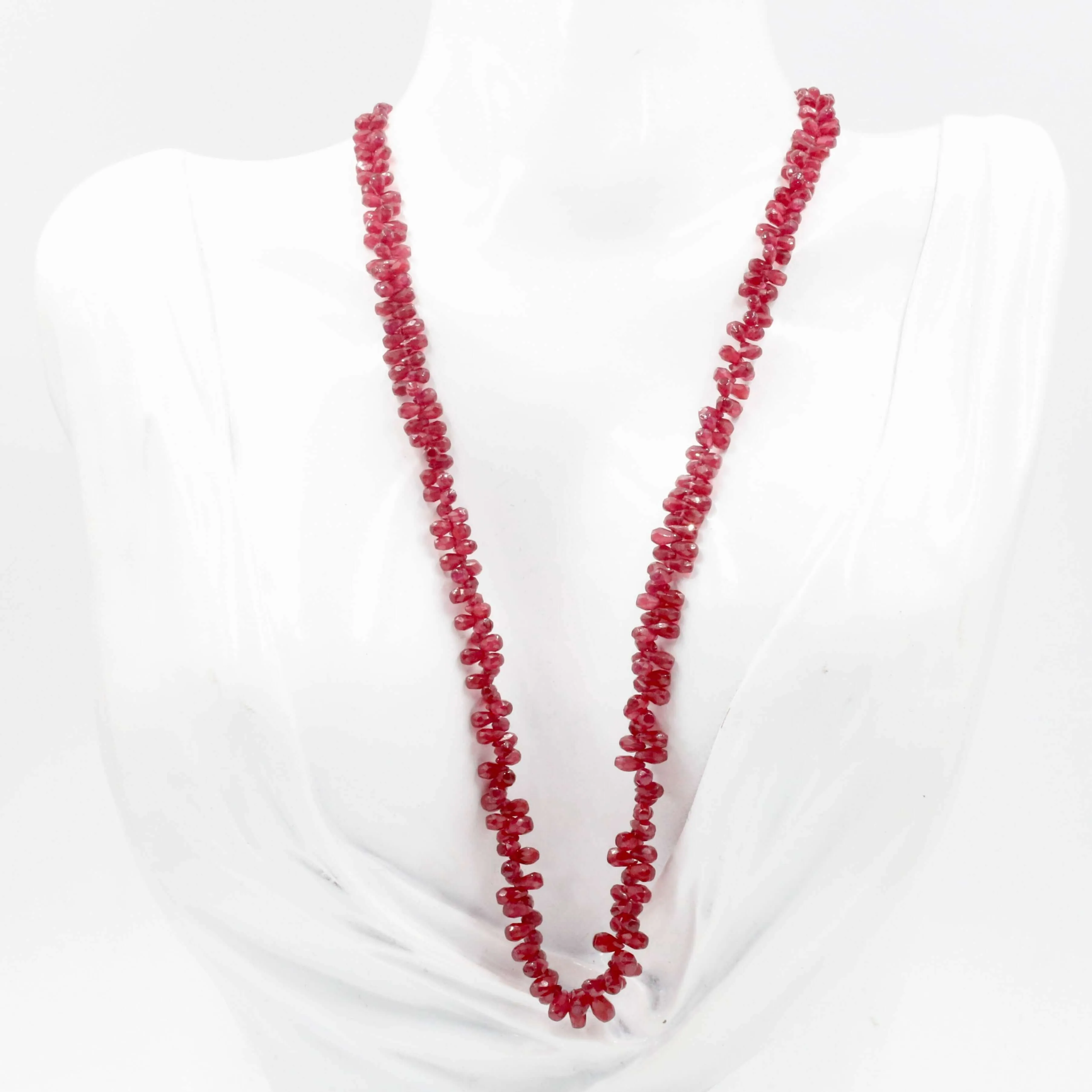 Natural Faceted Ruby Beaded Necklace Faceted Ruby Drops Real Ruby Beads Red Ruby Faceted Ruby Beaded Necklace Ruby Gemstone Necklace SKU: 6142969