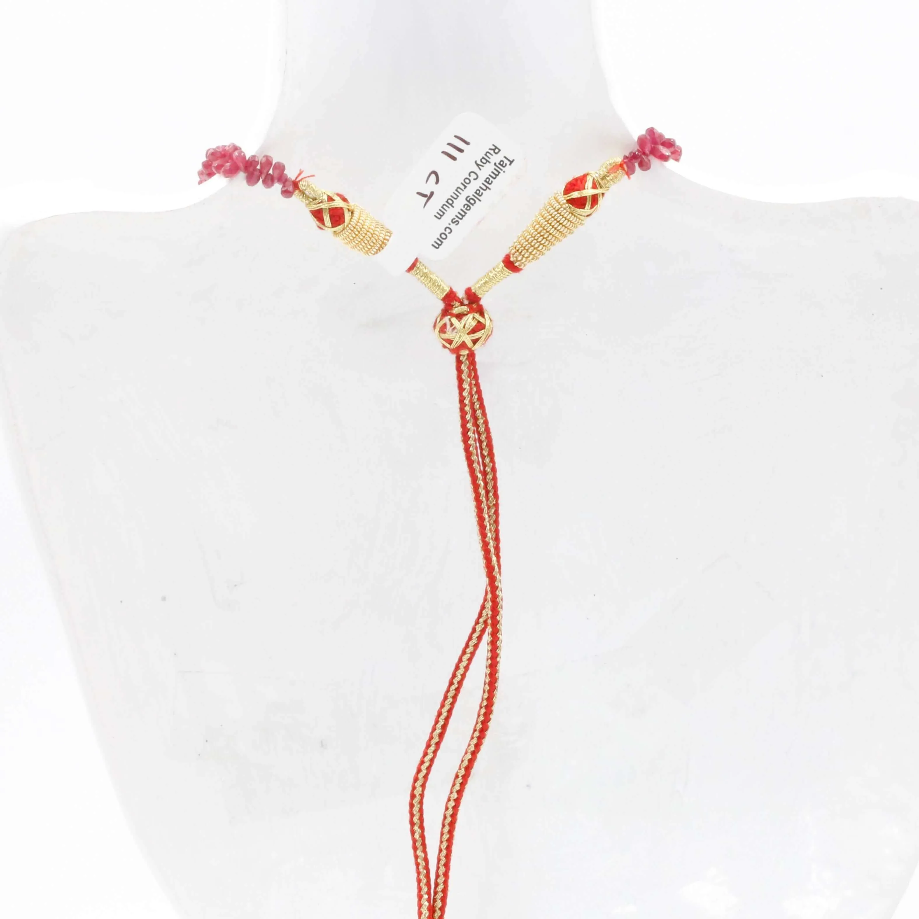 Natural Faceted Ruby Beaded Necklace Faceted Ruby Drops Real Ruby Beads Red Ruby Faceted Ruby Beaded Necklace Ruby Gemstone Necklace SKU: 6142969