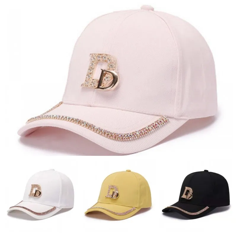 New Letter D Baseball Caps  Rhinestone Hat Cotton K Kop Cap Hip Hop Cap Hats for Women Snap Back  bone