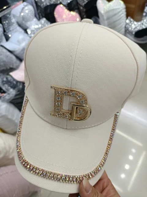 New Letter D Baseball Caps  Rhinestone Hat Cotton K Kop Cap Hip Hop Cap Hats for Women Snap Back  bone