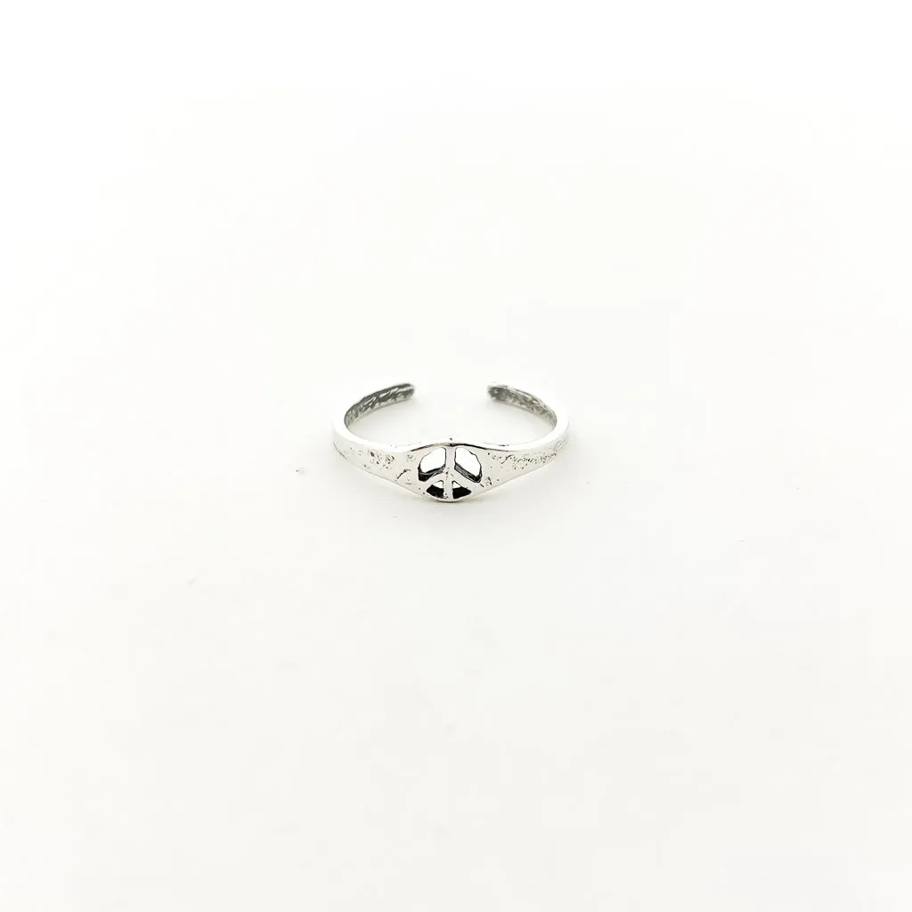Peace Toe Ring | Silver