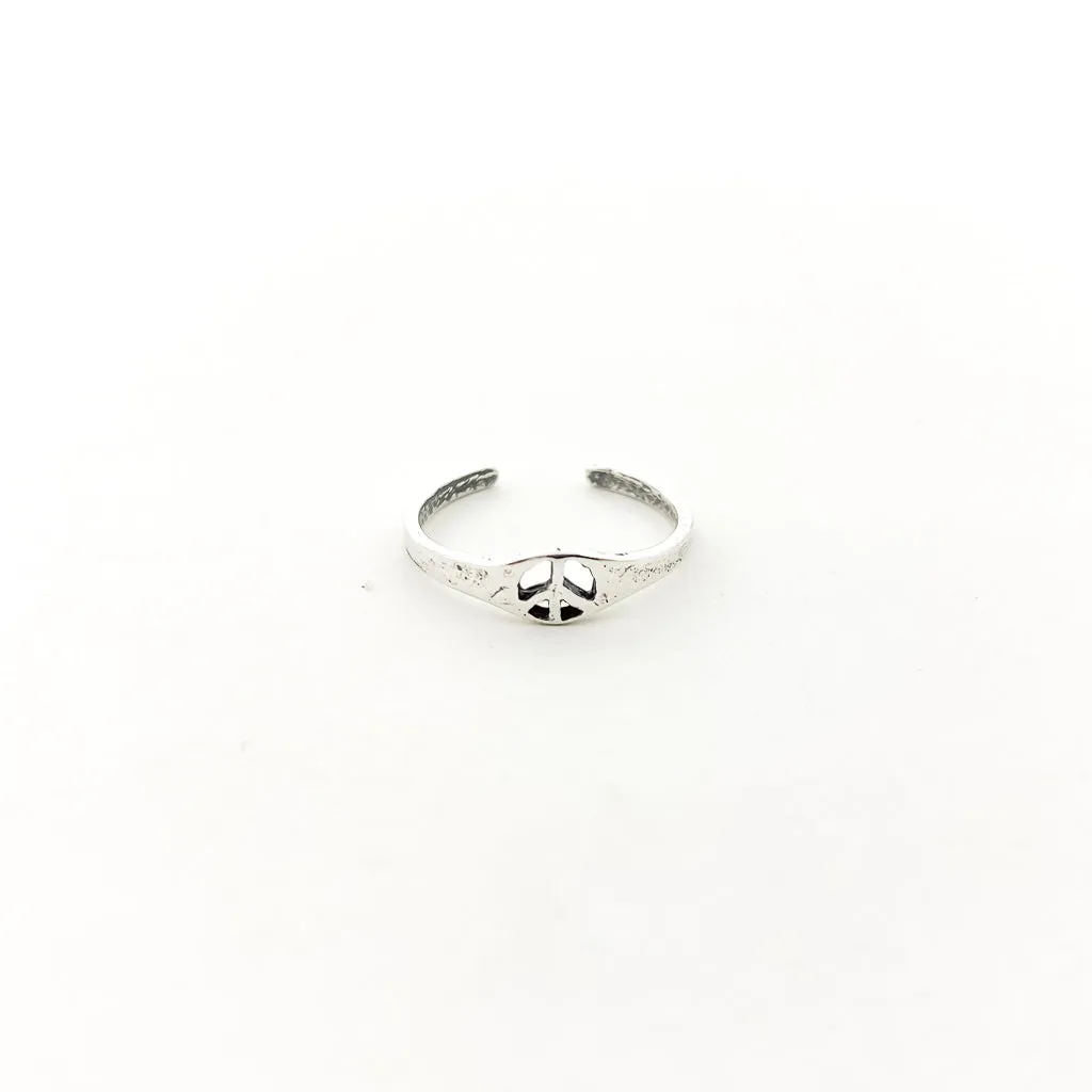Peace Toe Ring | Silver