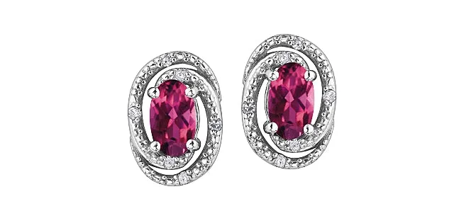 PINK TOPAZ & DIAMOND EARRINGS