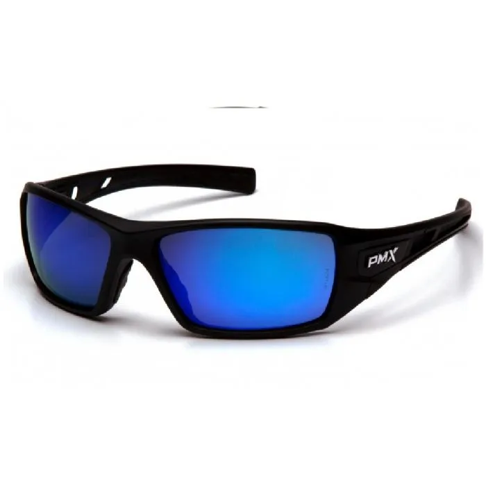 Pyramex SB10465D Velar Safety Glasses, Black Frame, Ice Blue Mirror Lens, 1 Each