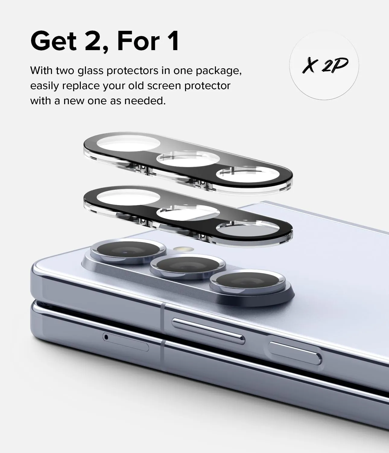 Samsung Galaxy Z Fold 5 Lens Protectors | Camera Styling Aluminium Frame Tough Protective Cover Sticker -2 Pack |