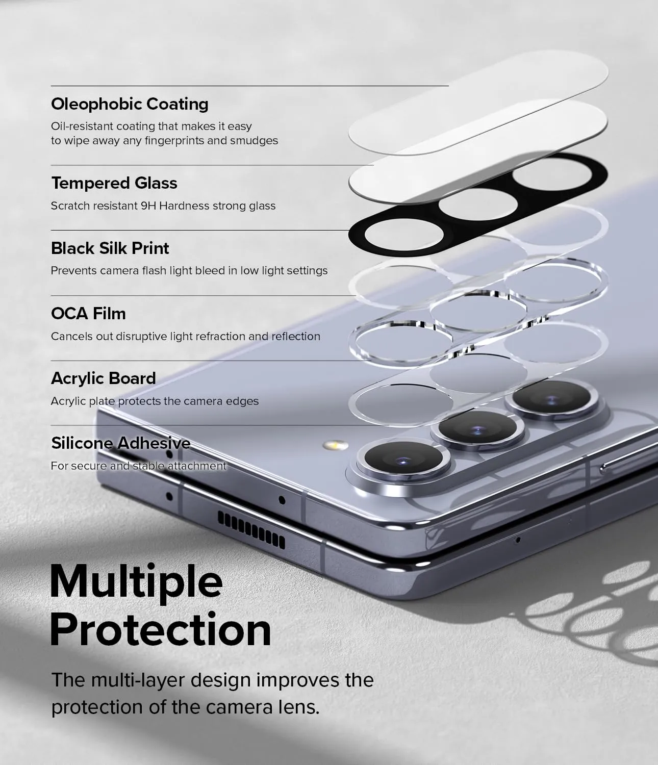 Samsung Galaxy Z Fold 5 Lens Protectors | Camera Styling Aluminium Frame Tough Protective Cover Sticker -2 Pack |