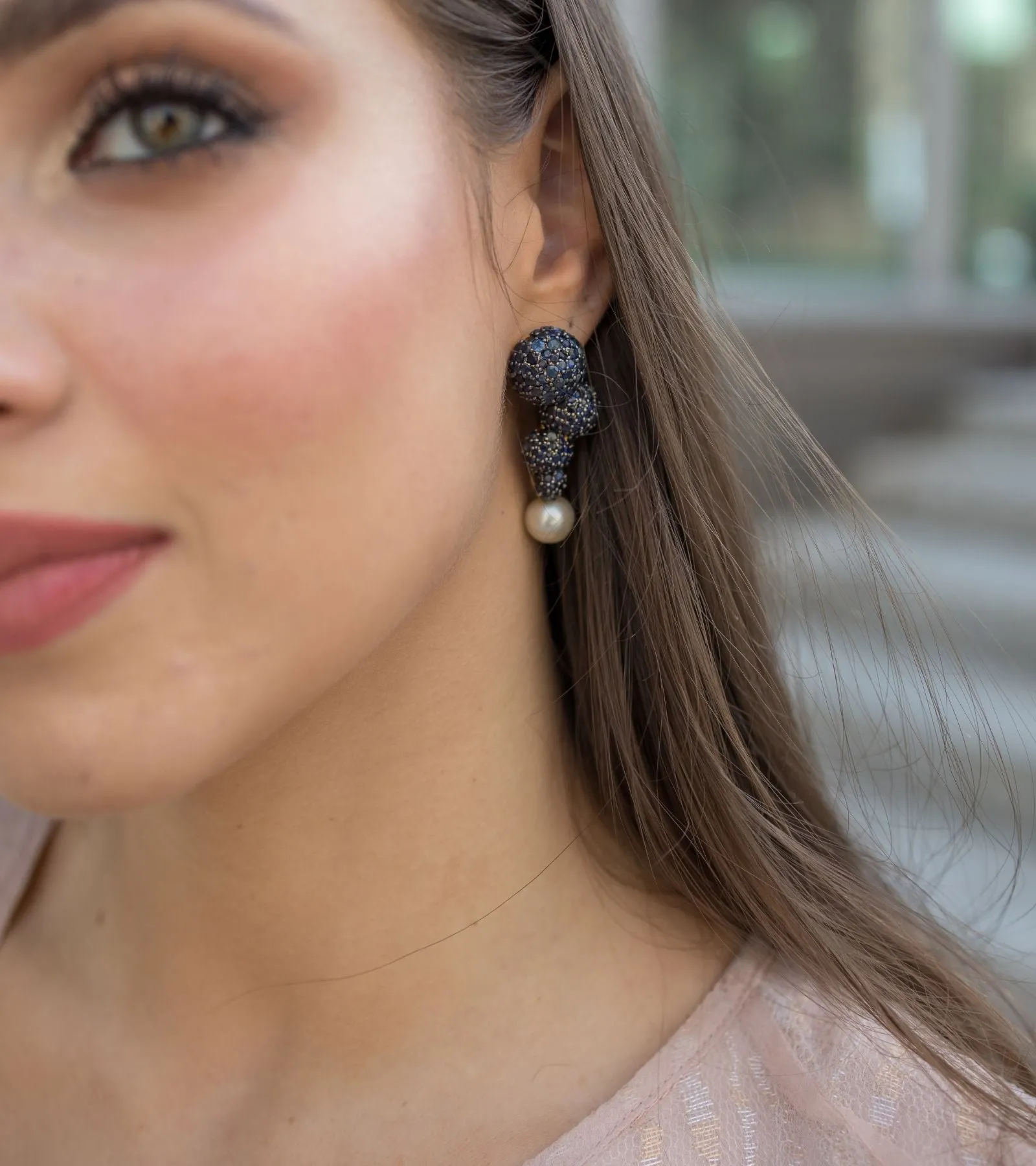 Sapphire Caterpillar | Earrings