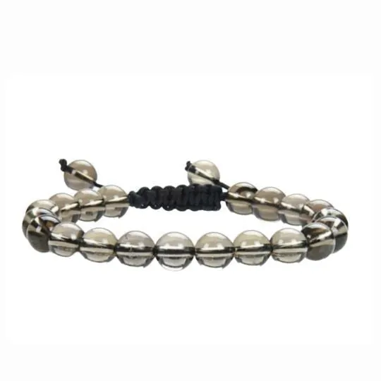 Smoky Quartz Adjustable Rope Bracelet | Grounding, Protection & Emotional Clarity