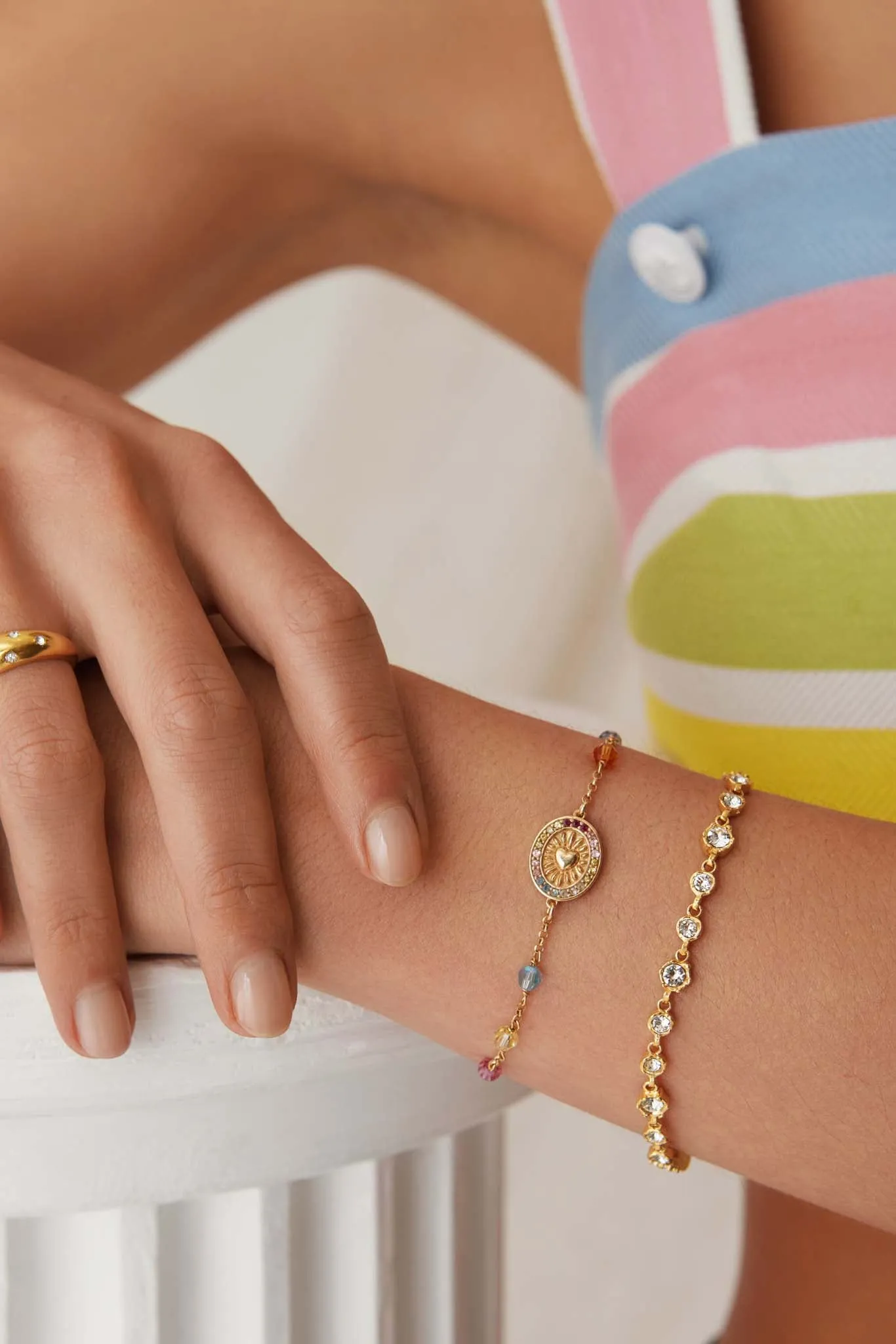 Solid Gold Rainbow Dolce Vita Bracelet, 9k