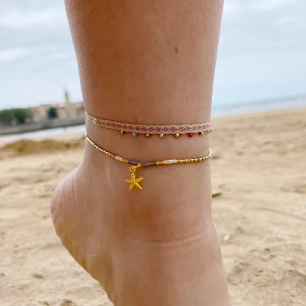 STAR FISH ANKLET BRACELET IN GOLD TONES