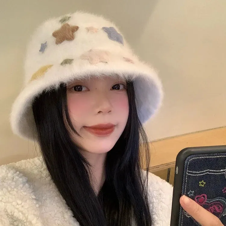 Star Rabbit Fur Fisherman Hat